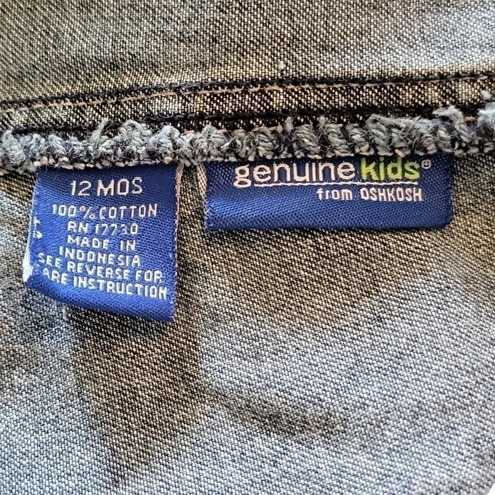 Genuine Kids from OshKosh size 12 months denim overalls